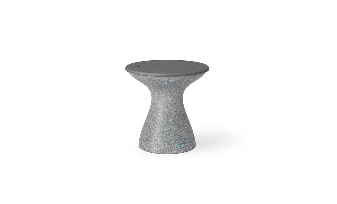 Autograph Tall Ice Bin Side Table - Gray lid, Granite Gray base
