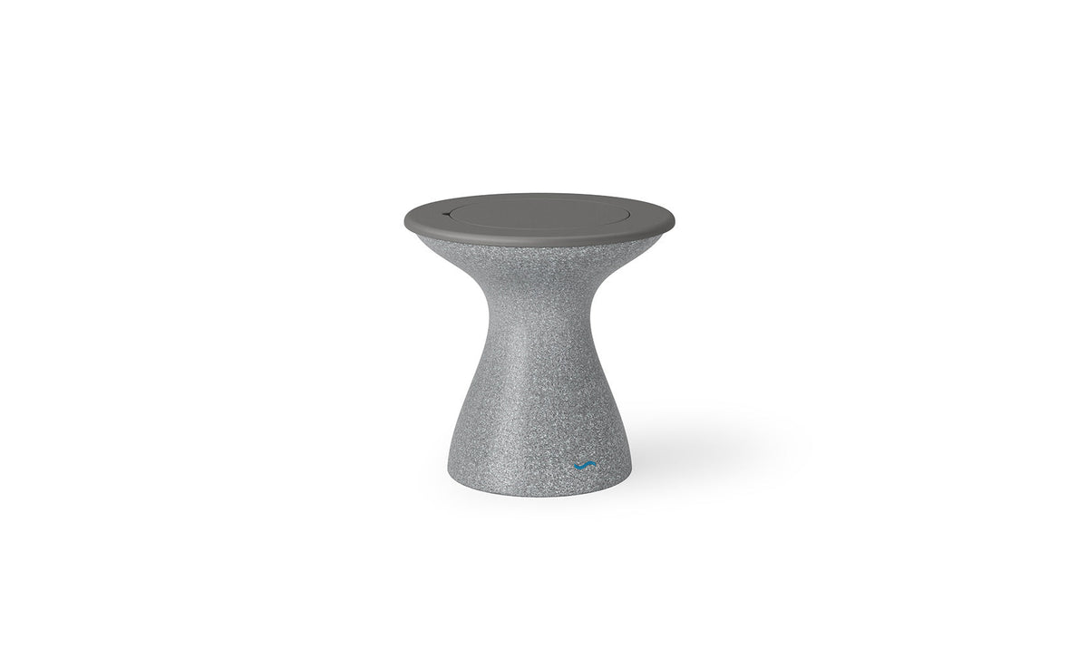 Autograph Tall Ice Bin Side Table - Gray lid, Granite Gray base