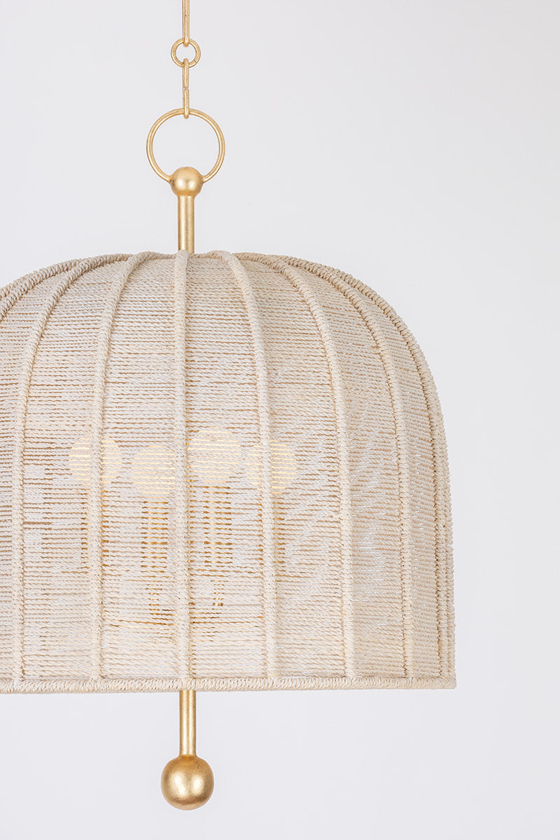 Troy Lonnie Pendant Large woven shade detail