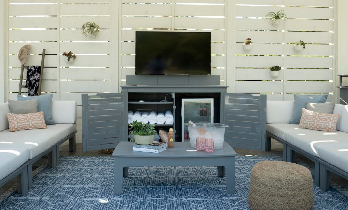 Mainstay Bar Credenza with TV Mount - lifestyle