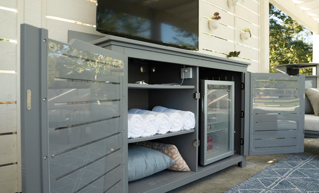Mainstay Bar Credenza with TV Mount - lifestyle