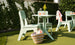 Mainstay Dining Side Chair in Sage Green resin, patio setting