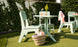 Mainstay Dining Side Chair in Sage Green resin, patio setting
