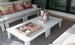 Mainstay Square Coffee Table styled on a patio