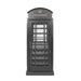 English Phone Booth Bar Cabinet - Black interior