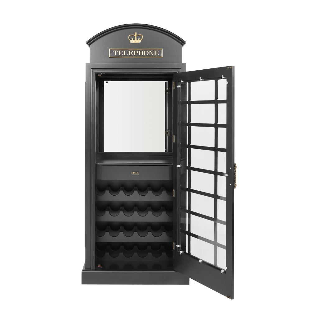 English Phone Booth Bar Cabinet - London Black Cab