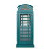 English Phone Booth Bar Cabinet - Green interior