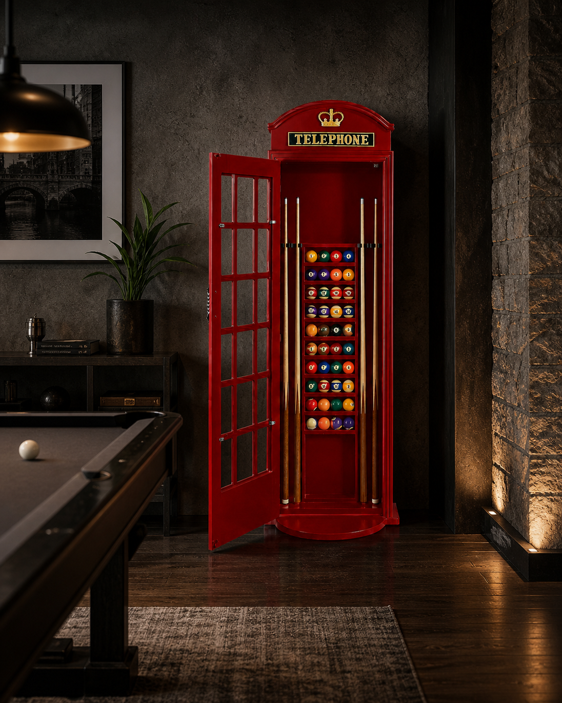 English Phone Booth Cue Holder - Red lifestyle