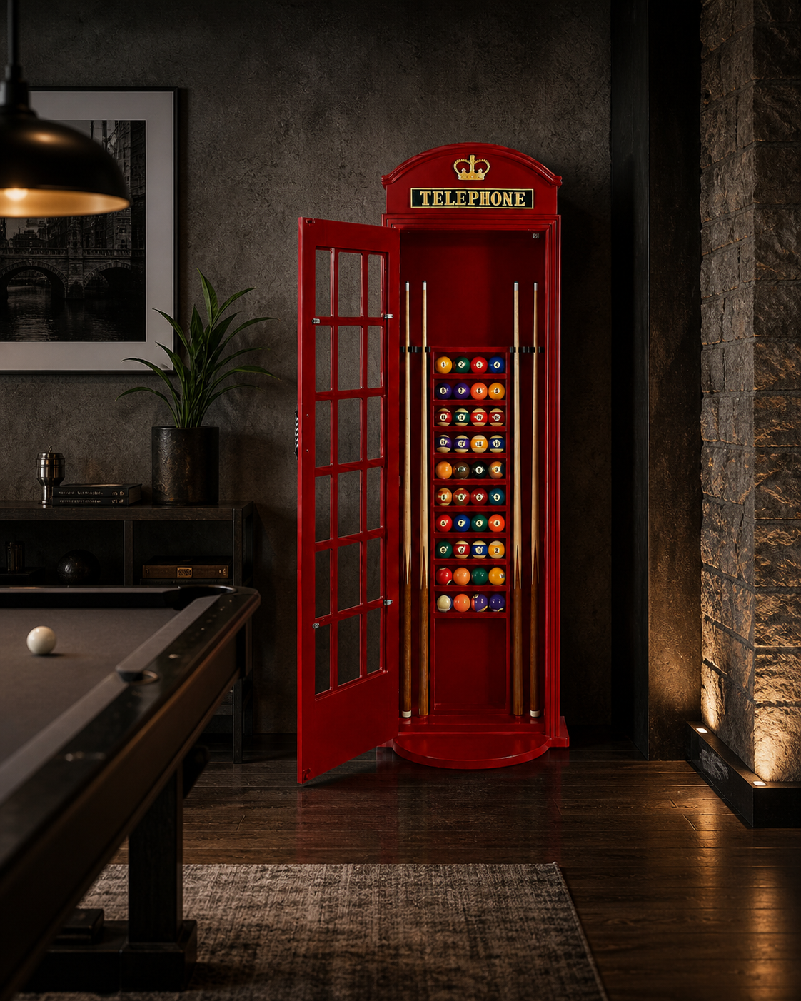 English Phone Booth Cue Holder - Red lifestyle