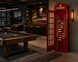 English Phone Booth Cue Holder - Red