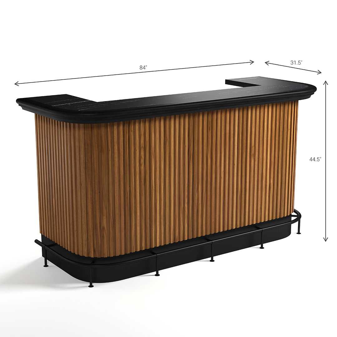Prohibition 84in Cocktail Bar - dimensions angled