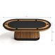 Prohibition Texas Hold'em Poker Table - top view dimensions