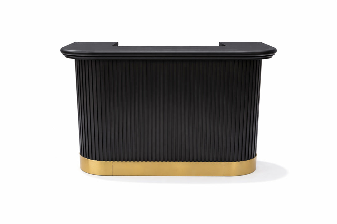 Prohibition 60in Cocktail Bar - Black front view