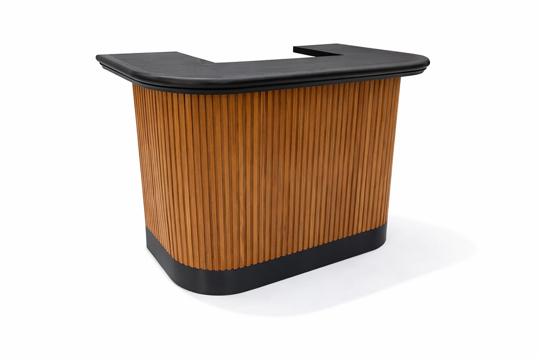 Prohibition 60in Cocktail Bar - Walnut angled view