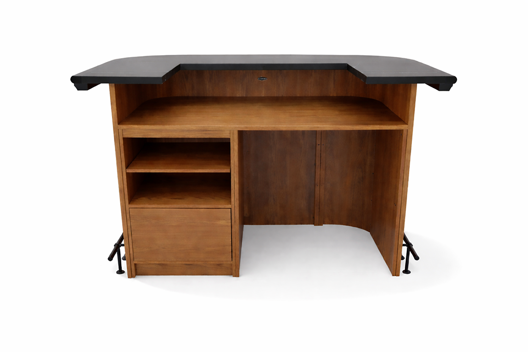 Prohibition 60in Cocktail Bar - Walnut back view