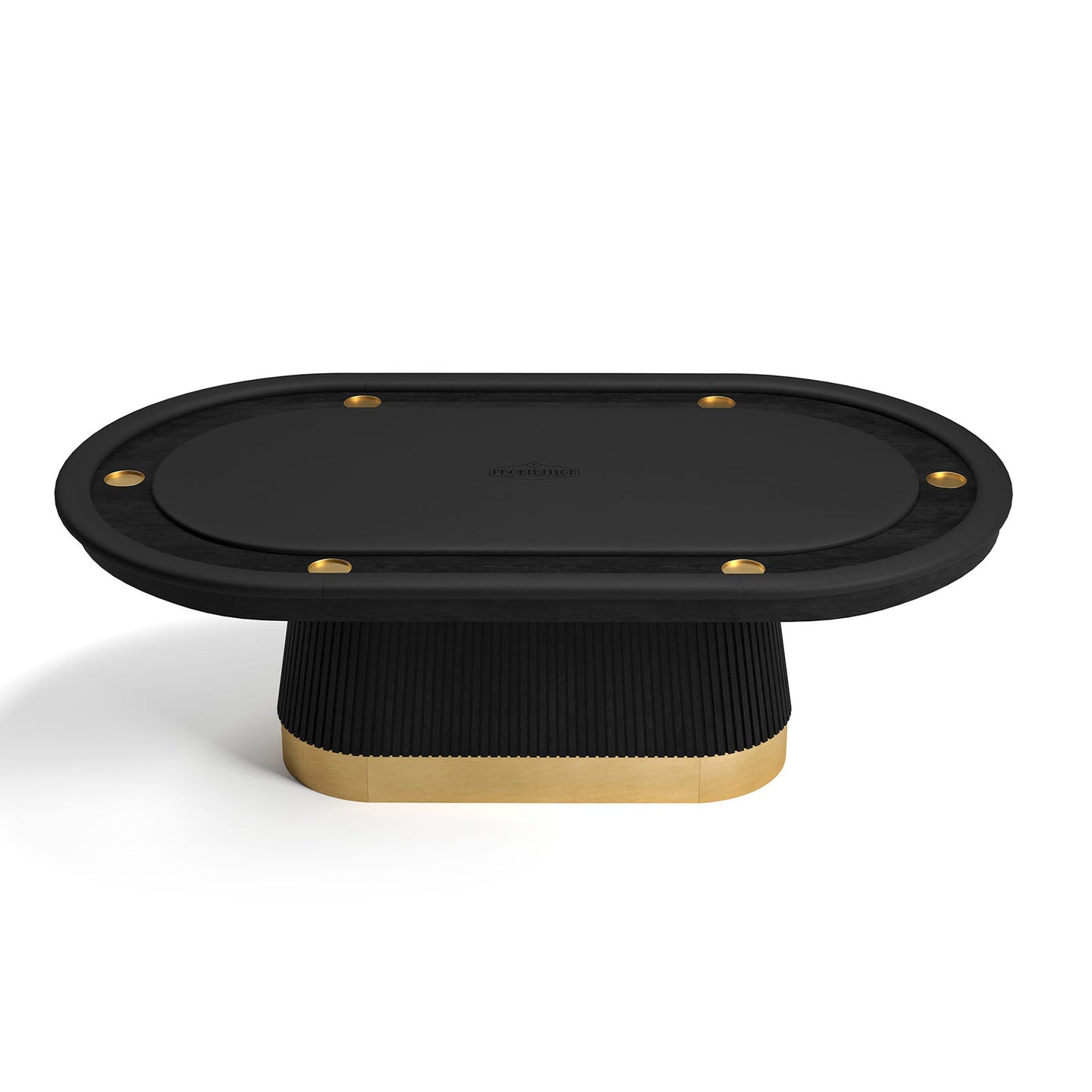 Prohibition Texas Hold'em Poker Table - Matte Black / Brass Trim