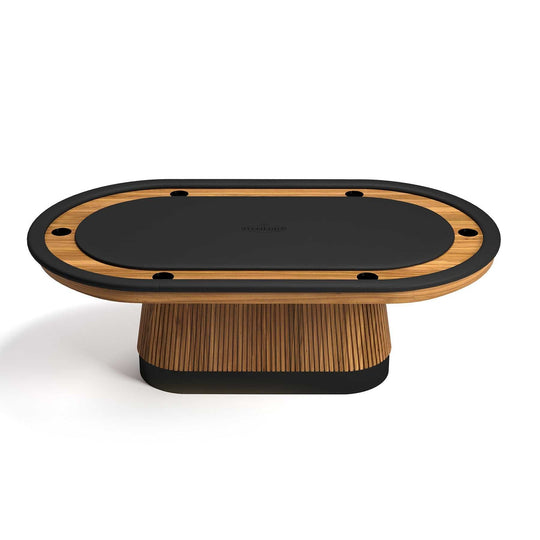 Prohibition Texas Hold'em Poker Table - Matte Walnut / Black Trim