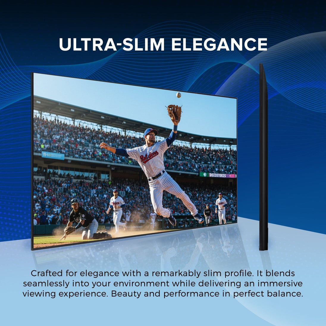 Commercial-Grade Titan Weatherproof Outdoor TV Full Sun QLED 4K Smart TV powered by Samsung Tizen SmartThings, Bonus: Premium Tv Cover + Roku Stick