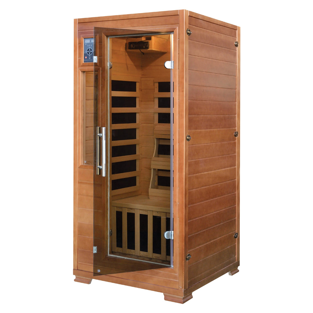 2-Person Hemlock Premium Infrared Sauna w/ 6 Carbon Heaters