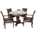 Bridgeport 48-in Poker Table and Dining Top with 4 Arm Chairs - Walnut Finish