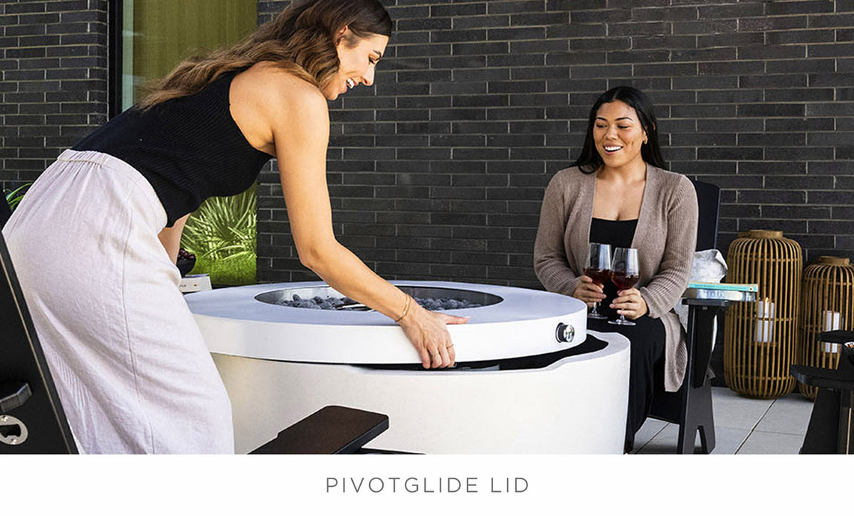 Fire & Lighting Fire Pit pivot-glide lid