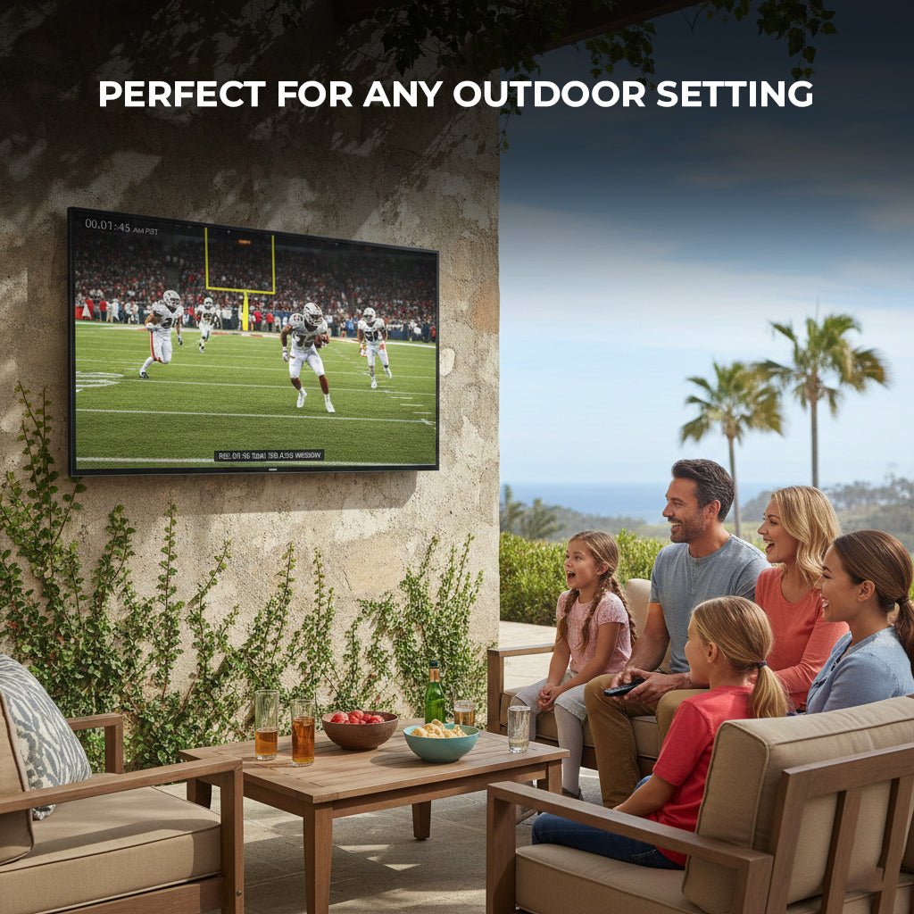 Titan G200 Mini-LED Outdoor TV, Partial Sun, IP65 Smart Weatherproof TV, 4K HDR, 144 Hz, Google AI OS, Up to 3000 Nits, Wi-Fi 5, Dolby Vision & Atmos, Bang & Olufsen, Outdoor TV Cover, Slim Bezel, 2 Year Warranty