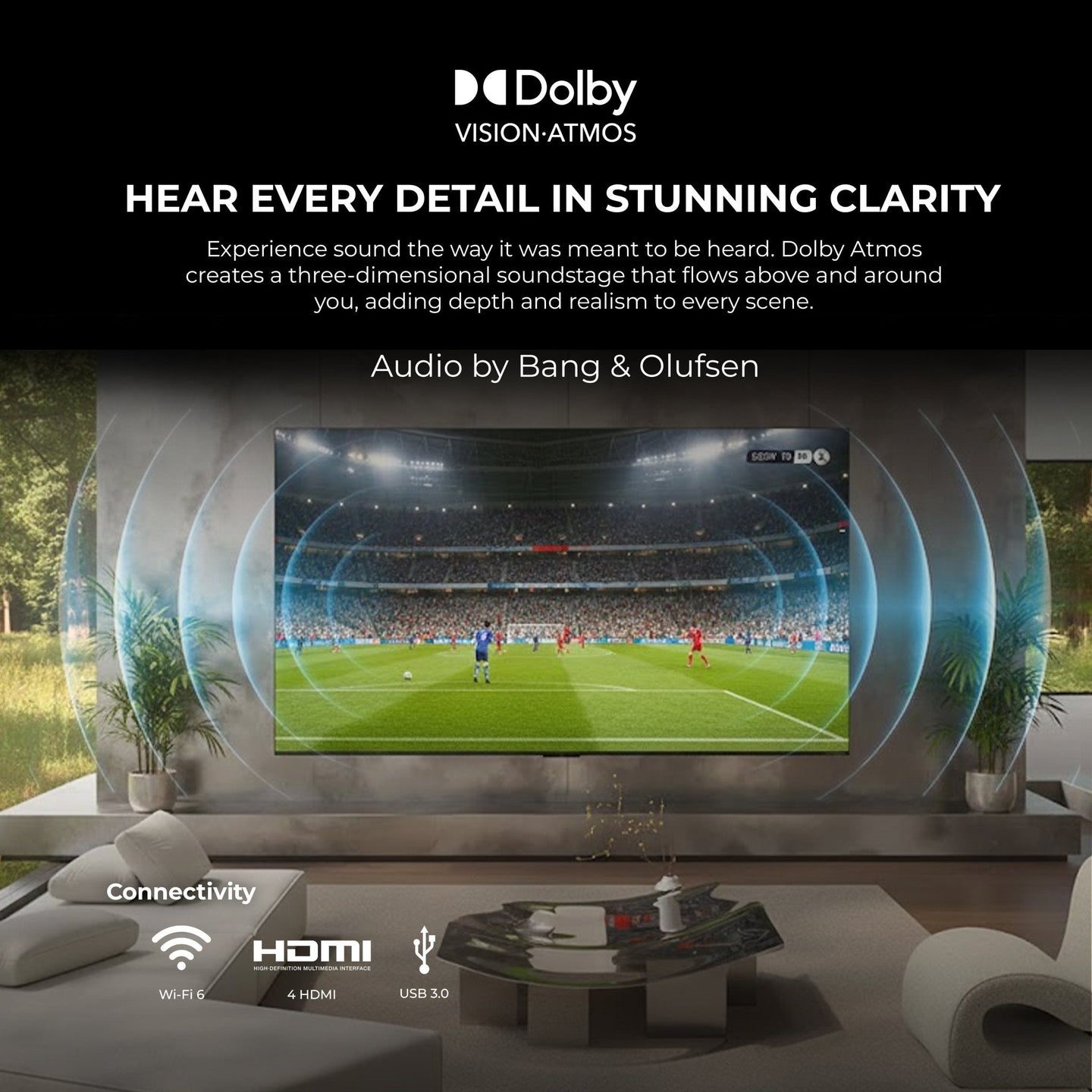 Titan G300 Mini-LED Outdoor TV, Full Sun, IP65 Smart Weatherproof TV, 4K HDR, 144 Hz, Google AI OS, Up to 5000 Nits, Wi-Fi 5, Dolby Vision & Atmos, Bang & Olufsen, Outdoor TV Cover, Slim Bezel, 2 Year Warranty