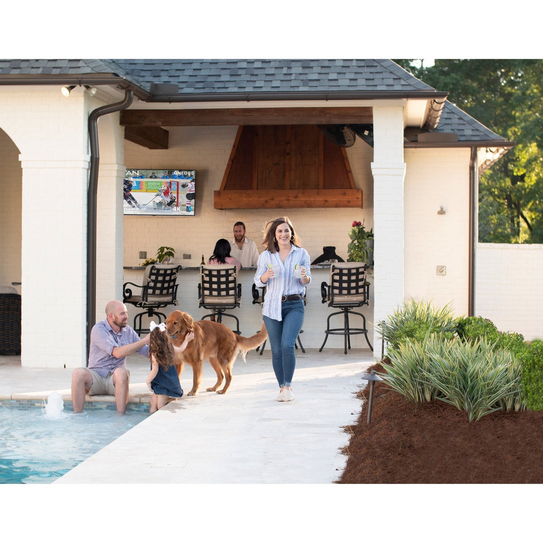 Titan L200 QNED Outdoor TV, Partial Sun, IP65 Smart Weatherproof TV, 4K HDR, 120 Hz, Web AI OS, 1500 Nits, Wi-Fi 6E, HDR10, Outdoor TV Cover, Slim Bezel, 2 Year Warranty