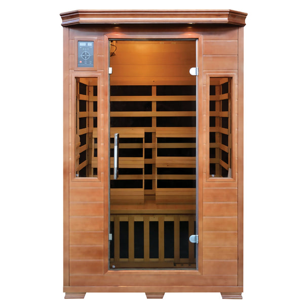2-Person Hemlock Premium Infrared Sauna w/ 6 Carbon Heaters
