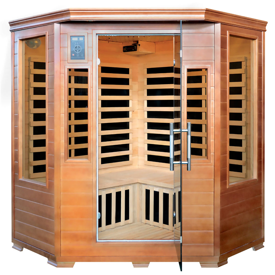 2-Person Hemlock Premium Infrared Sauna w/ 6 Carbon Heaters